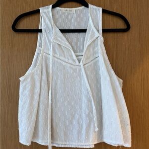 Bella Dahl White Textured Sleeveless Blouse